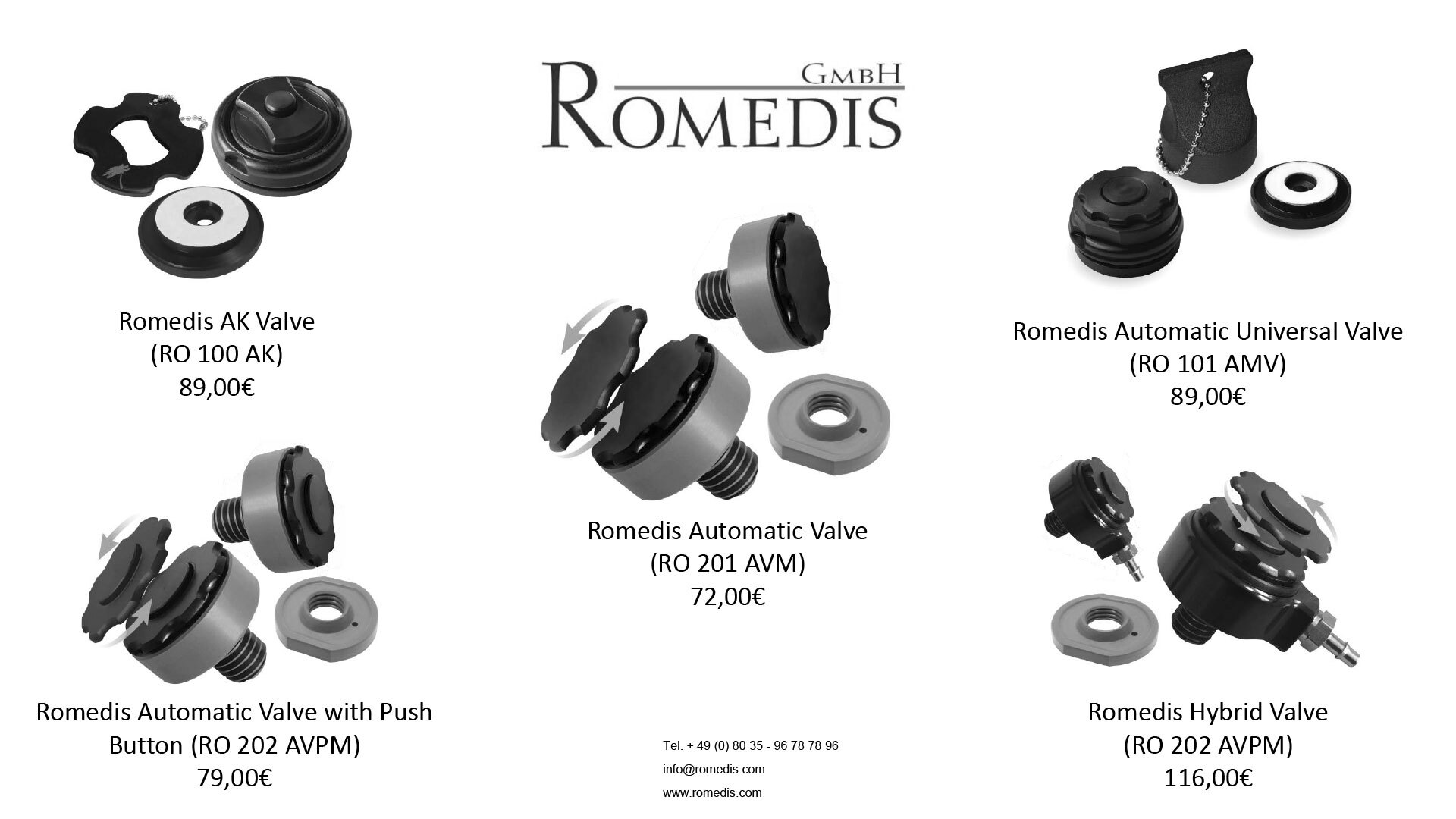 NEW:Romedis Valve Line - Valves for vacuum socket systems (upper and lower leg).  